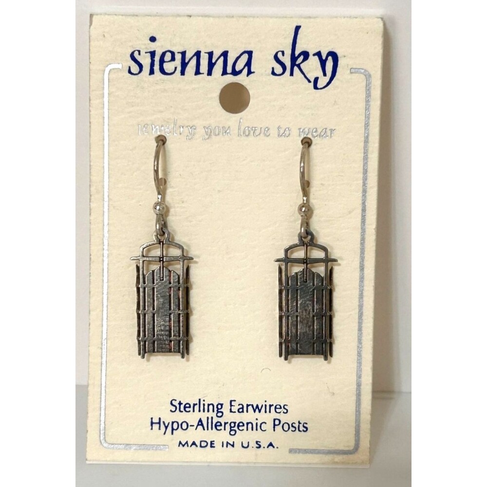 Sienna Sky Bird Cage Antiqued Dangle Earrings Hypoallergenic Sterling Silver USA - Picture 2 of 6
